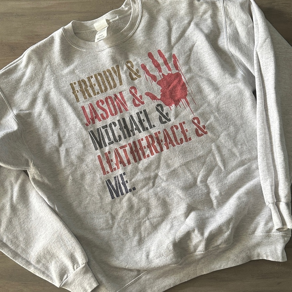 Gray Horror Icons Sweater